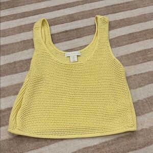 Revolve house of Harlow yellow crochet cropped top